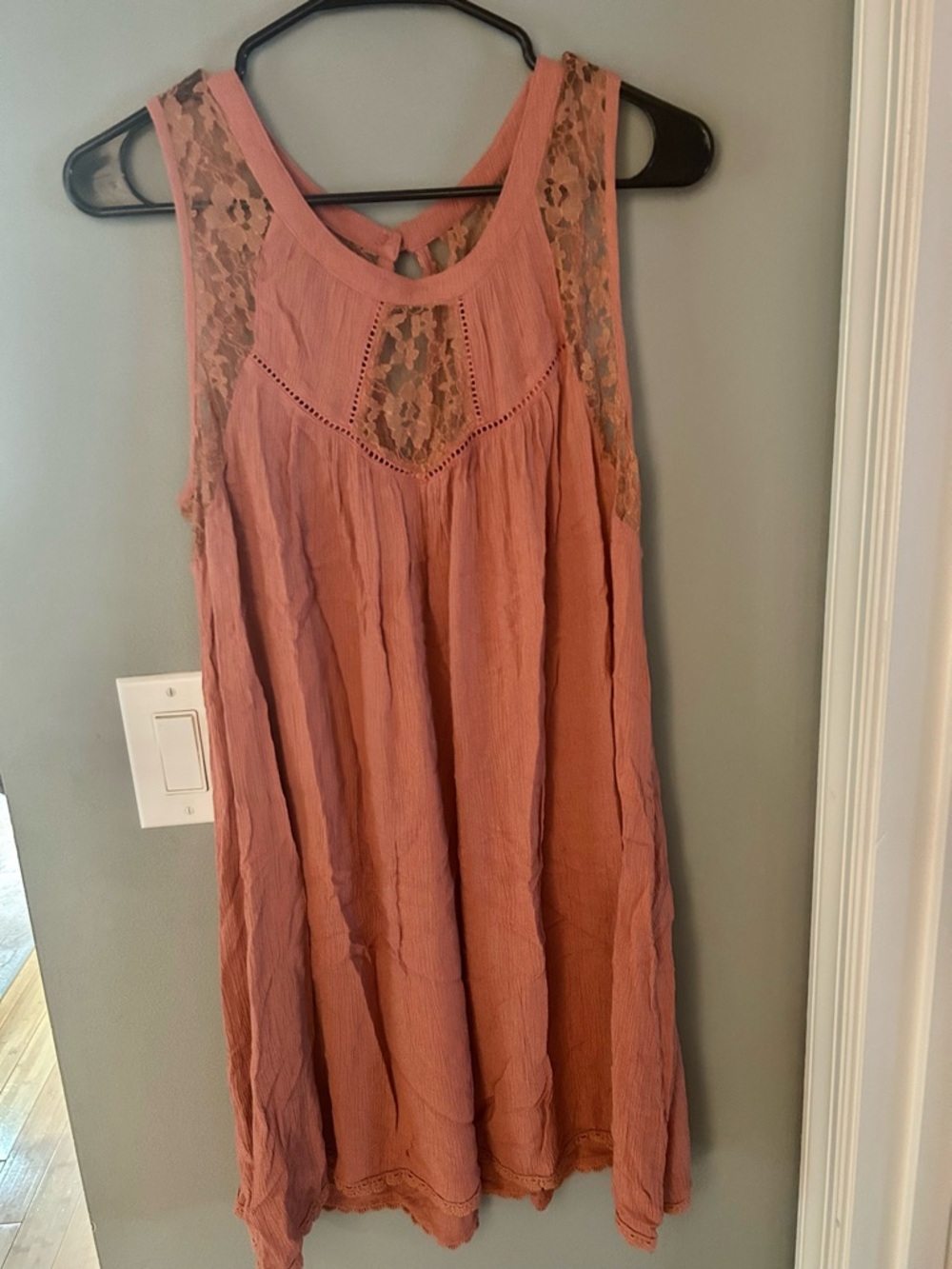 Patrons of Peace mauve pink Lace mini dress